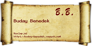 Buday Benedek névjegykártya